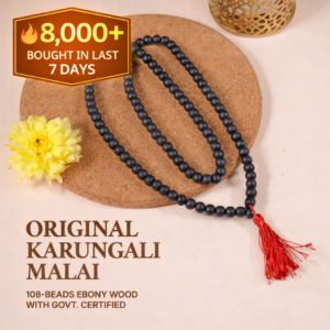 Original Karungali Mala 108 Beads - Govt. Certified Ebony Wood