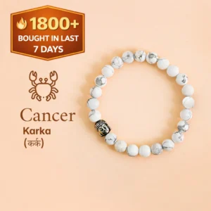 Cancer (Karka Rashi)Howlite Bracelet with Charm