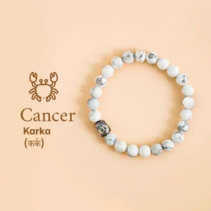 Cancer (Karka Rashi)Howlite Bracelet with Charm