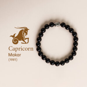 Capricorn Black Tourmaline Bracelet with Charm