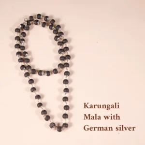 Karungali Malai German Silver 8mm – 54+1 Beads (Original Ebony Wood)
