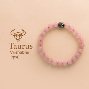 Taurus Rose Quartz Bracelet with Charm
