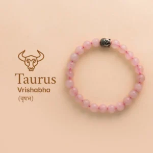 Taurus Rose Quartz Bracelet with Charm