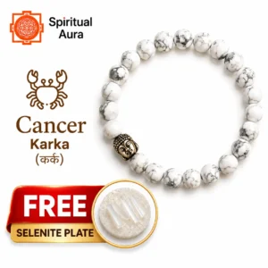 Cancer (Karka Rashi)Howlite Bracelet with Charm