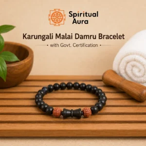 Karungali Rudraksha Damru Bracelet | Govt. Certification