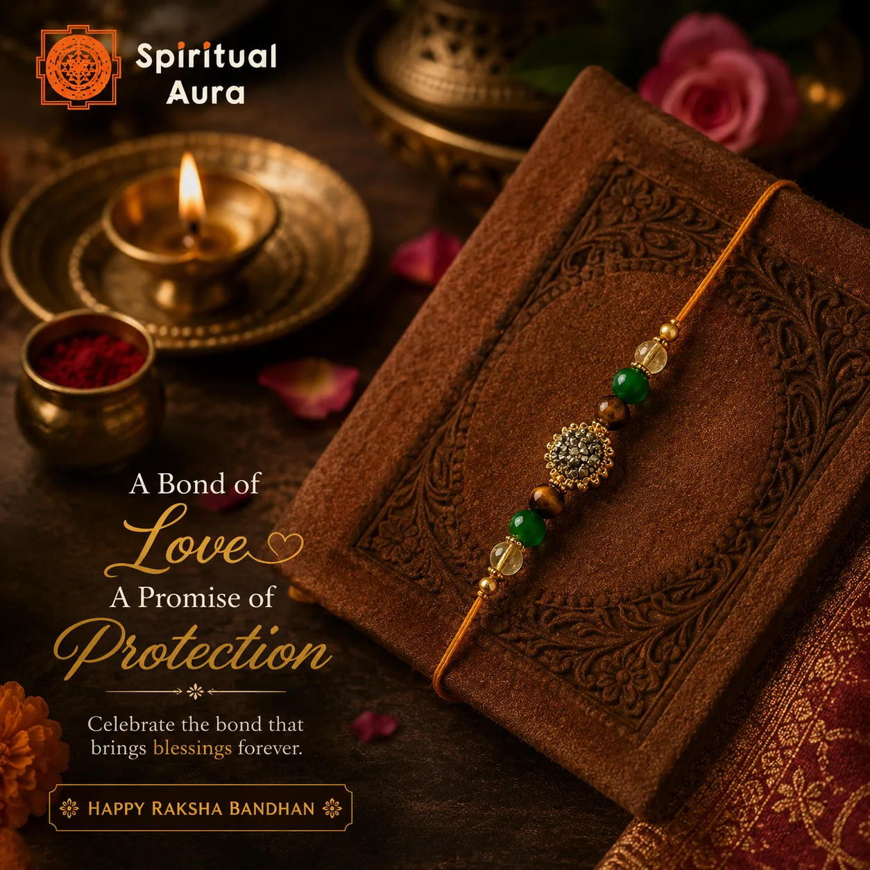 Money Magnet Rakhi with Pyrite Stone